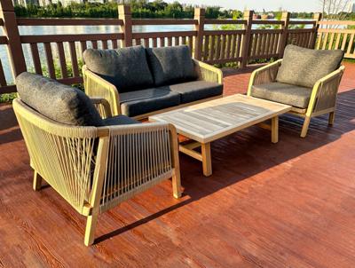 Лаунж зона IDEAL PATIO Лаунж зона ЛЕОНОРЕН с двухместным диваном и плетеным роупом арт. LEO.1037002