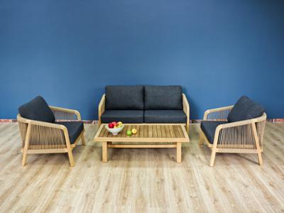 Лаунж зона IDEAL PATIO Лаунж зона ЛЕОНОРЕН с двухместным диваном и плетеным роупом арт. LEO.1037002