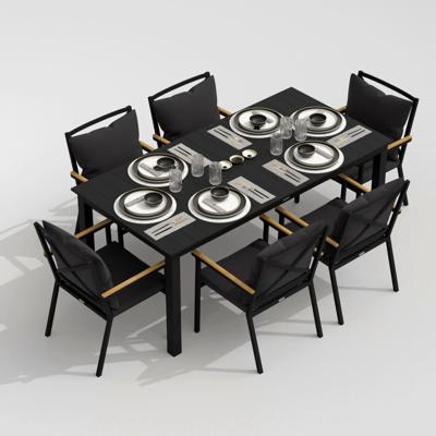 Обеденная группа IDEAL PATIO Обеденная группа  ДОЛЛА ФЕСТА плюс каркас карбон / стол алюминий 180 / ткань антрацит арт. DLL.2015518