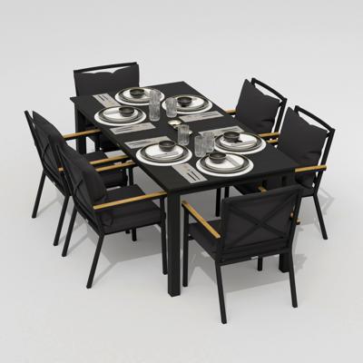 Обеденная группа IDEAL PATIO Обеденная группа  ДОЛЛА ФЕСТА плюс каркас карбон / стол алюминий 180 / ткань антрацит арт. DLL.2015518