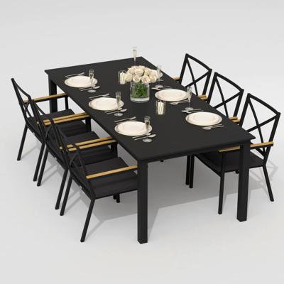 Обеденная группа IDEAL PATIO Обеденная группа ДОЛЛА ФЕСТА каркас карбон / стол алюминий 220 / ткань антрацит арт. DLL.2014522