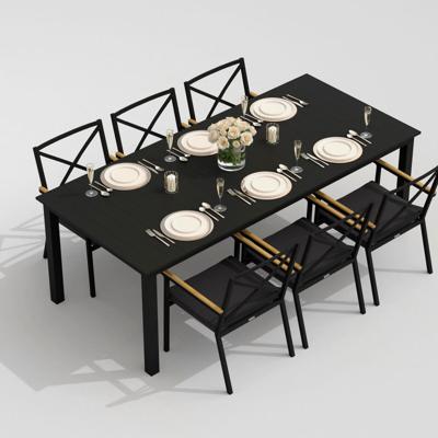 Обеденная группа IDEAL PATIO Обеденная группа ДОЛЛА ФЕСТА каркас карбон / стол алюминий 220 / ткань антрацит арт. DLL.2014522