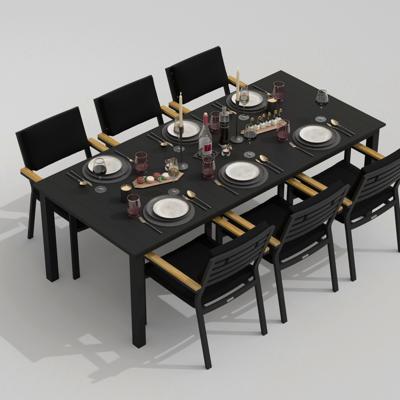 Обеденная группа IDEAL PATIO Обеденная группа ДОЛЛА БОНТА каркас карбон / стол алюминий 220 / ткань черная арт. DLL.2011622