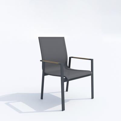 Обеденная группа IDEAL PATIO Обеденная группа ДОЛЛА СОЛА каркас карбон / стол алюминий 220 / текстилен серый арт. DLL.2016922