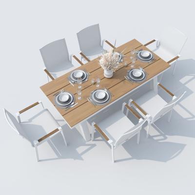 Обеденная группа IDEAL PATIO Обеденная группа МИРРА СОЛА каркас белый / стол поливуд 180 / текстилен белый арт. MRR.2026818