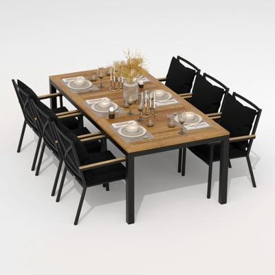 Обеденная группа IDEAL PATIO Обеденная группа  ТЕЛЛА ФЕСТА плюс каркас карбон / стол тик 220 / ткань черная арт. TLL.2015622