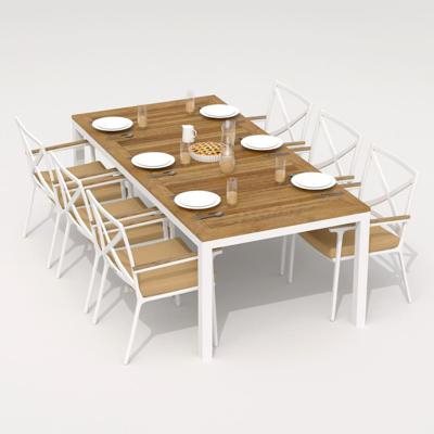Обеденная группа IDEAL PATIO Обеденная группа ТЕЛЛА ФЕСТА каркас белый / стол тик 220 / ткань бежевая арт. TLL.2024222