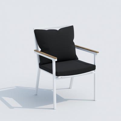 Обеденная группа IDEAL PATIO Обеденная группа  ТЕЛЛА ФЕСТА плюс каркас белый / стол тик 200 / ткань антрацит арт. TLL.2025520