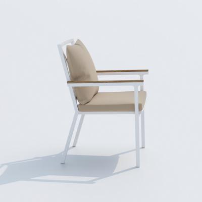 Обеденная группа IDEAL PATIO Обеденная группа  ТЕЛЛА ФЕСТА плюс каркас белый / стол тик 200 / ткань бежевая арт. TLL.2025220