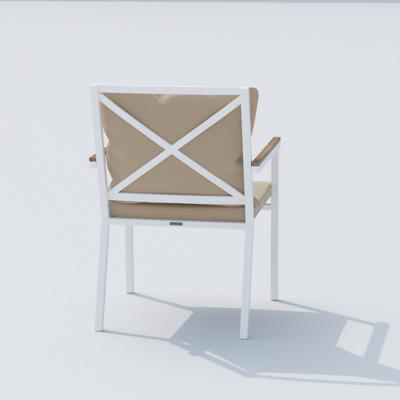 Обеденная группа IDEAL PATIO Обеденная группа  ТЕЛЛА ФЕСТА плюс каркас белый / стол тик 180 / ткань бежевая арт. TLL.2025218