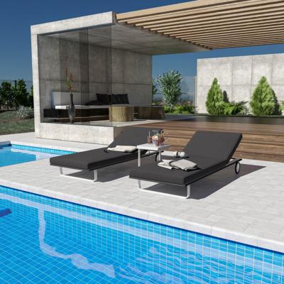 Мебель IDEAL PATIO Шезлонг КОСТА на колесах антрацит - белый каркас арт. CST.3025000