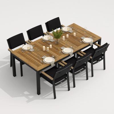 Обеденная группа IDEAL PATIO Обеденная группа ТЕЛЛА БОНТА каркас карбон / стол тик 220 / ткань черная арт. TLL.2011622