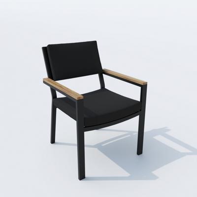 Обеденная группа IDEAL PATIO Обеденная группа ТЕЛЛА  БОНТА каркас карбон / стол тик 180 / ткань черная арт. TLL.2011618
