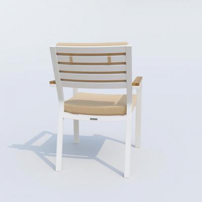 Обеденная группа IDEAL PATIO Обеденная группа ТЕЛЛА  БОНТА каркас белый / стол тик 220 / ткань бежевая арт. TLL.2021222