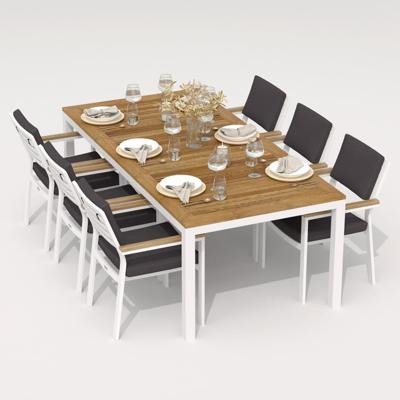 Обеденная группа IDEAL PATIO Обеденная группа ТЕЛЛА  БОНТА  каркас белый / стол тик 200 / ткань антрацит арт. TLL.2021520