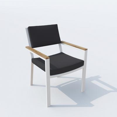 Обеденная группа IDEAL PATIO Обеденная группа ТЕЛЛА  БОНТА  каркас белый / стол тик 200 / ткань антрацит арт. TLL.2021520