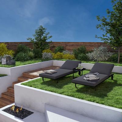 Мебель IDEAL PATIO Шезлонг КОСТА на колесах антрацит - каркас карбон арт. CST.3015000
