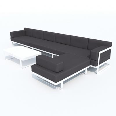 Лаунж зона IDEAL PATIO Лаунж зона угловая ТЕСОРА антрацит - белый каркас арт. TSR.1025004