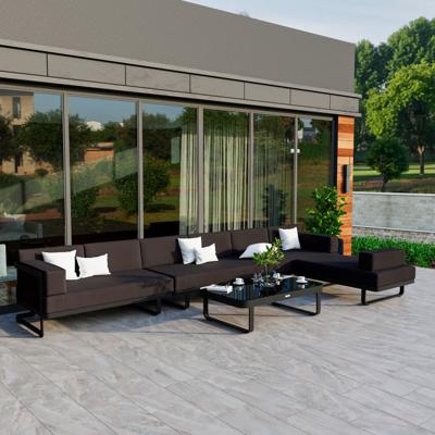 Лаунж зона IDEAL PATIO Лаунж зона угловая ТЕСОРА черная - каркас карбон арт. TSR.1016004