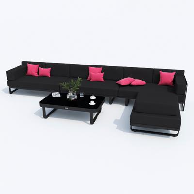 Лаунж зона IDEAL PATIO Лаунж зона угловая ТЕСОРА черная - каркас карбон арт. TSR.1016004