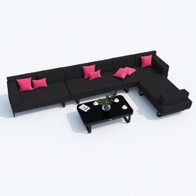 Лаунж зона IDEAL PATIO Лаунж зона угловая ТЕСОРА черная - каркас карбон арт. TSR.1016004