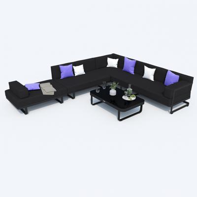 Лаунж зона IDEAL PATIO Лаунж зона угловая ТЕСОРА черная - каркас карбон арт. TSR.1016004