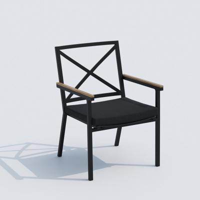 Обеденная группа IDEAL PATIO Обеденная группа ТЕЛЛА  ФЕСТА  каркас карбон / стол тик 180 / ткань черная арт. TLL.2014618