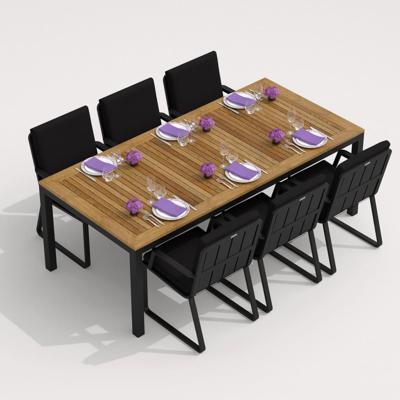 Обеденная группа IDEAL PATIO Обеденная группа ТЕЛЛА  АЛЬБА  каркас карбон / стол тик 200 / ткань черная арт. TLL.2012620