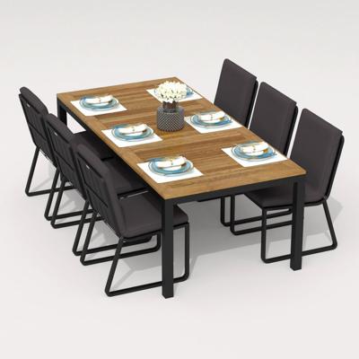 Обеденная группа IDEAL PATIO Обеденная группа ТЕЛЛА  ГИРА  каркас карбон / стол тик 220 / ткань антрацит арт. TLL.2013522