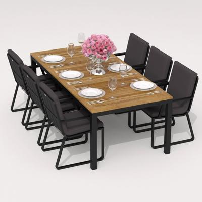 Обеденная группа IDEAL PATIO Обеденная группа ТЕЛЛА  АЛЬБА  каркас карбон / стол тик 220 / ткань антрацит арт. TLL.2012522