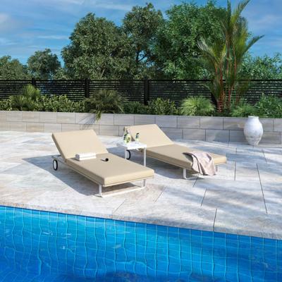 Мебель IDEAL PATIO Шезлонг КОСТА на колесах бежевый - белый каркас арт. CST.3022000