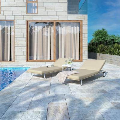 Мебель IDEAL PATIO Шезлонг КОСТА на колесах бежевый - белый каркас арт. CST.3022000