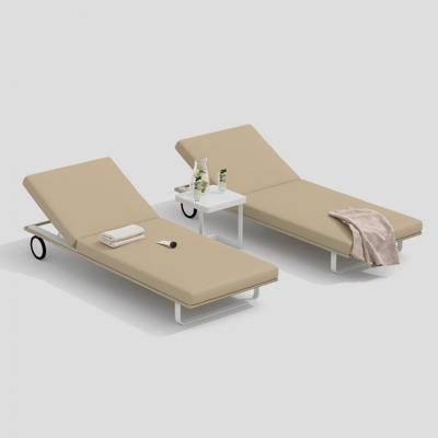 Мебель IDEAL PATIO Шезлонг КОСТА на колесах бежевый - белый каркас арт. CST.3022000