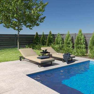 Мебель IDEAL PATIO Шезлонг КОСТА на колесах бежевый - каркас карбон арт. CST.3012000