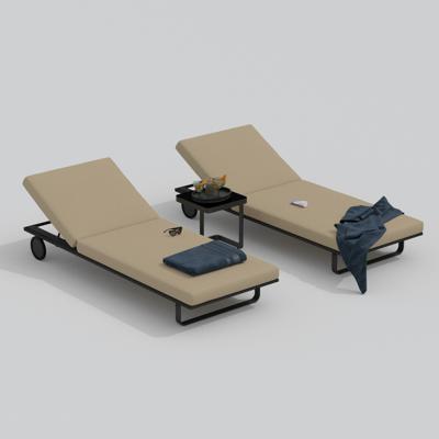 Мебель IDEAL PATIO Шезлонг КОСТА на колесах бежевый - каркас карбон арт. CST.3012000