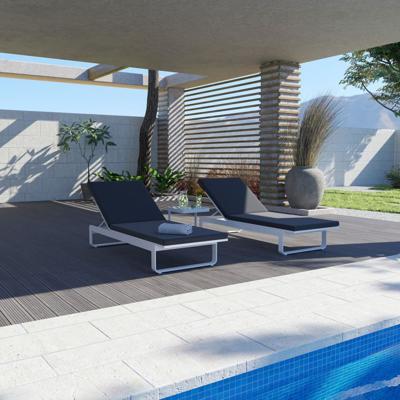 Мебель IDEAL PATIO Шезлонг ЛЕТТО антрацит - белый каркас арт. LTT.3025000