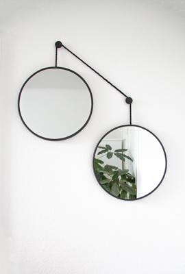 Зеркало Art-Zerkalo Balance S Black 2 зеркала по 30см  на черном шнуре арт. SM200BL