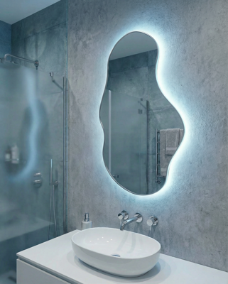 Зеркало Art-Zerkalo Lake LED Silver Зеркало в раме с подсветкой арт. SM124LSL