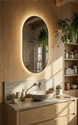 Зеркало Art-Zerkalo Kapsel S LED Black Зеркало в раме с подсветкой арт. SM014LBL