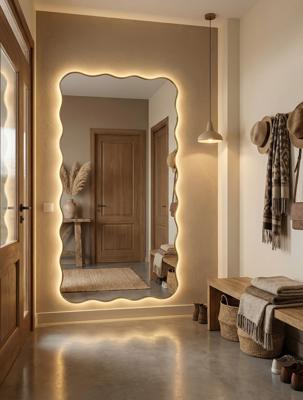 Зеркало Art-Zerkalo Фантазия (Fancy) XL LED Золото Зеркало в полный рост в раме с подсветкой арт. SM190LGL