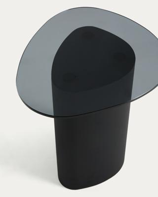 Столик La Forma (ех Julia Grup) Приставной столик Olir из черной стали и закаленного стекла, 48 x 46,8 см арт. 482443
