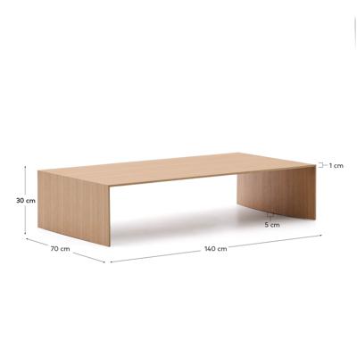 Столик La Forma (ех Julia Grup) Litto Журнальный столик из шпона дуба натурального цвета 140 x 70 см арт. 250932