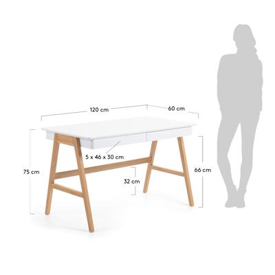 Стол письменный La Forma (ех Julia Grup) Стол письменный Ingo 120x60 белый арт. 061088