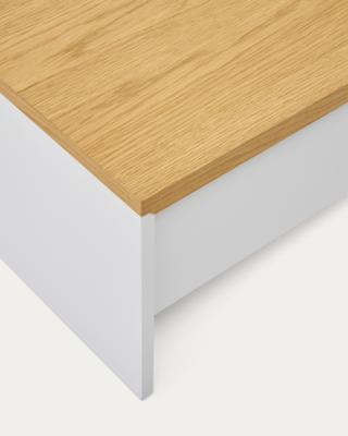 Столик La Forma (ех Julia Grup) Abilen Подъемный журнальный столик из дуба и белого лака 110 x 60 см FSC 100% арт. 162676