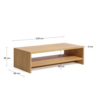 Столик La Forma (ех Julia Grup) Abilen Журнальный столик из шпона дуба 120 x 60 FSC 100% арт. 162674