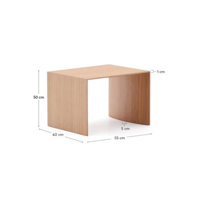 Столик La Forma (ех Julia Grup) Litto Приставной столик из шпона дуба натурального цвета 55 x 40 см арт. 250942