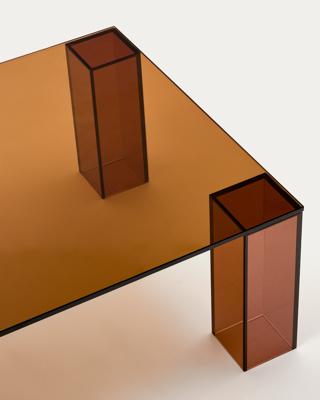 Столик La Forma (ех Julia Grup) Журнальный столик Adularia из стекла коричневого цвета 140 x 60 арт. 205346