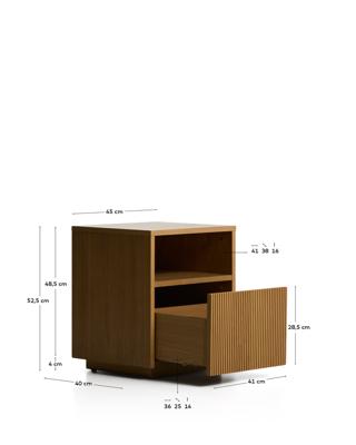 Тумбочка La Forma (ех Julia Grup) Прикроватная тумба Helvine из дубового шпона, 45 x 52 см арт. 498966