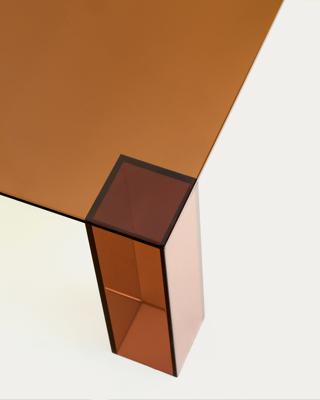 Столик La Forma (ех Julia Grup) Журнальный столик Adularia из стекла коричневого цвета 85 x 85 арт. 205352