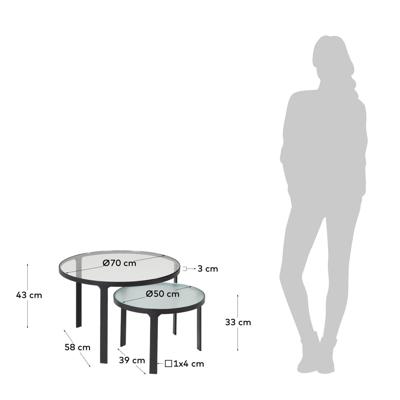 Столик La Forma (ех Julia Grup) Набор столиков Oni Ø 70 cm / Ø 50 cm арт. 086699